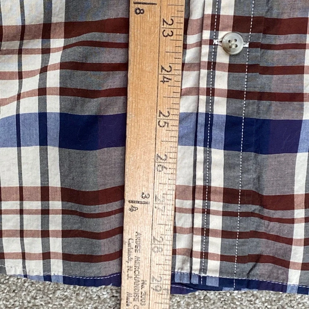Banana Republic Button Down Shirt Mens Large Multicolor Excellent Untucked Plaid